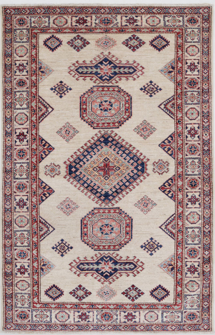 Hand Knotted Royal Kazak Wool Rug 3' 10" x 6' 3" - No. AT81548