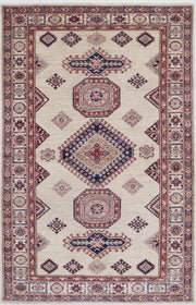 Hand Knotted Royal Kazak Wool Rug 3' 10" x 6' 3" - No. AT81548