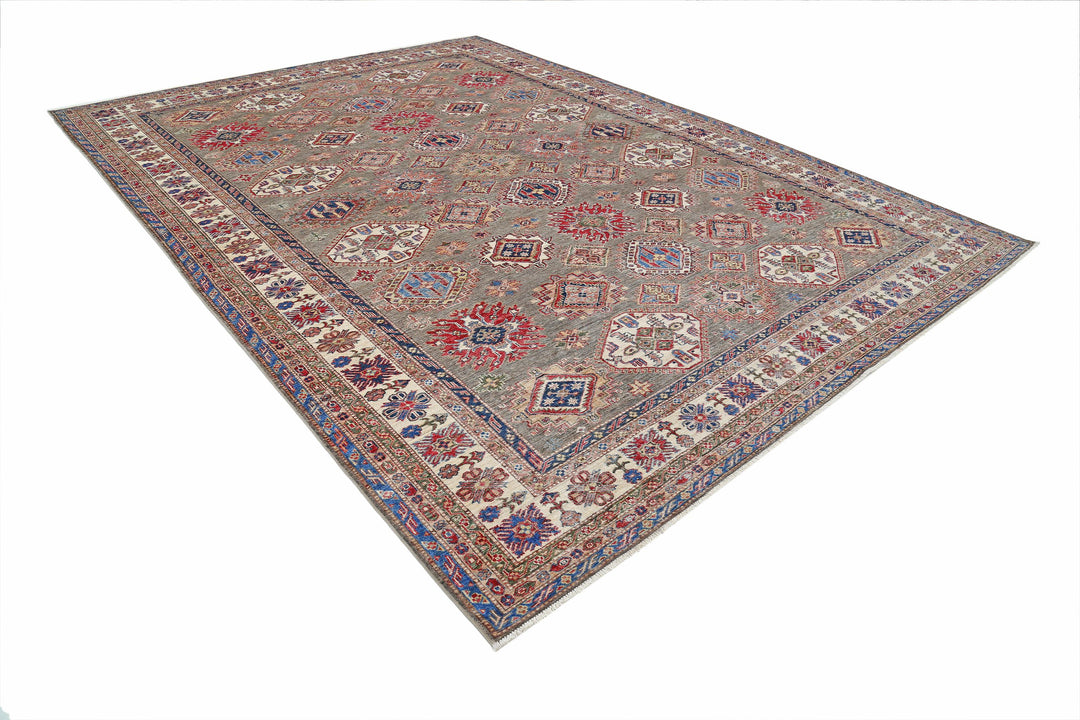 Hand Knotted Royal Kazak Wool Rug 9' 10" x 13' 5" - No. AT41251