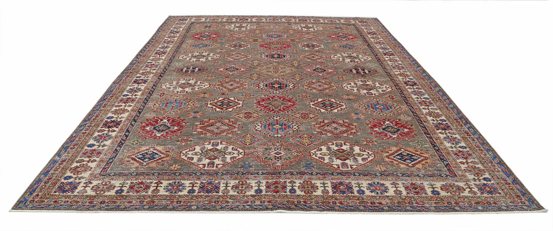 Hand Knotted Royal Kazak Wool Rug 9' 10" x 13' 5" - No. AT41251
