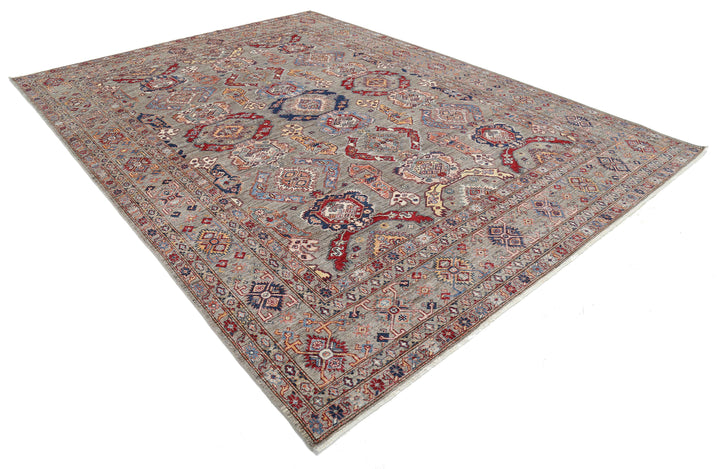 Hand Knotted Royal Kazak Wool Rug 9' 2" x 12' 3" - No. AT48764