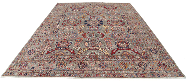 Hand Knotted Royal Kazak Wool Rug 9' 2" x 12' 3" - No. AT48764