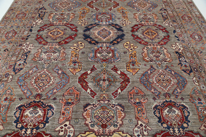 Hand Knotted Royal Kazak Wool Rug 9' 2" x 12' 3" - No. AT48764