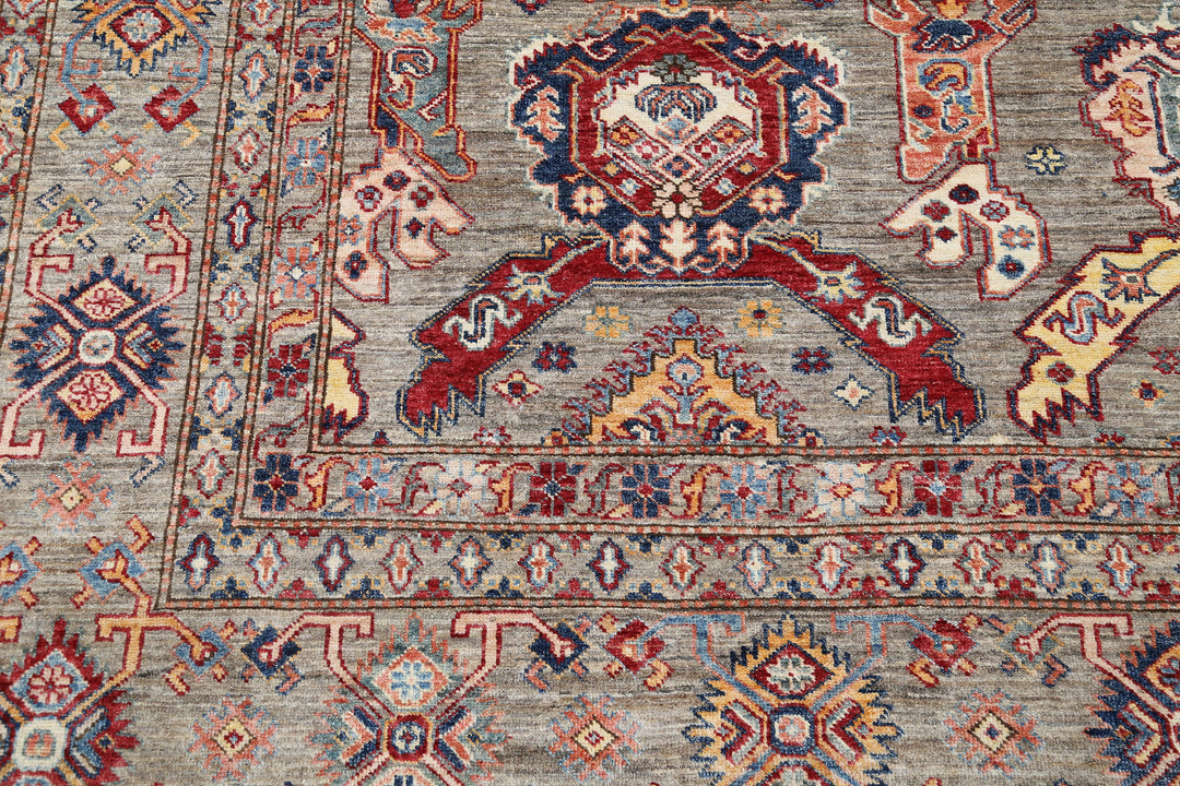 Hand Knotted Royal Kazak Wool Rug 9' 2" x 12' 3" - No. AT48764