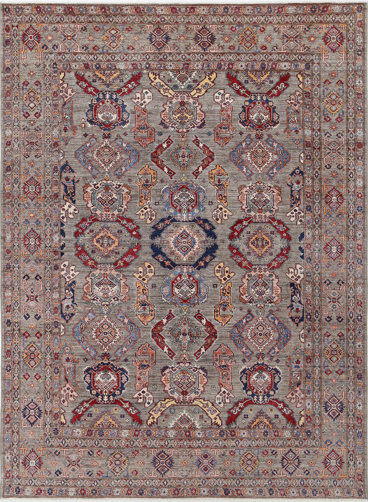 Hand Knotted Royal Kazak Wool Rug 9' 2" x 12' 3" - No. AT48764