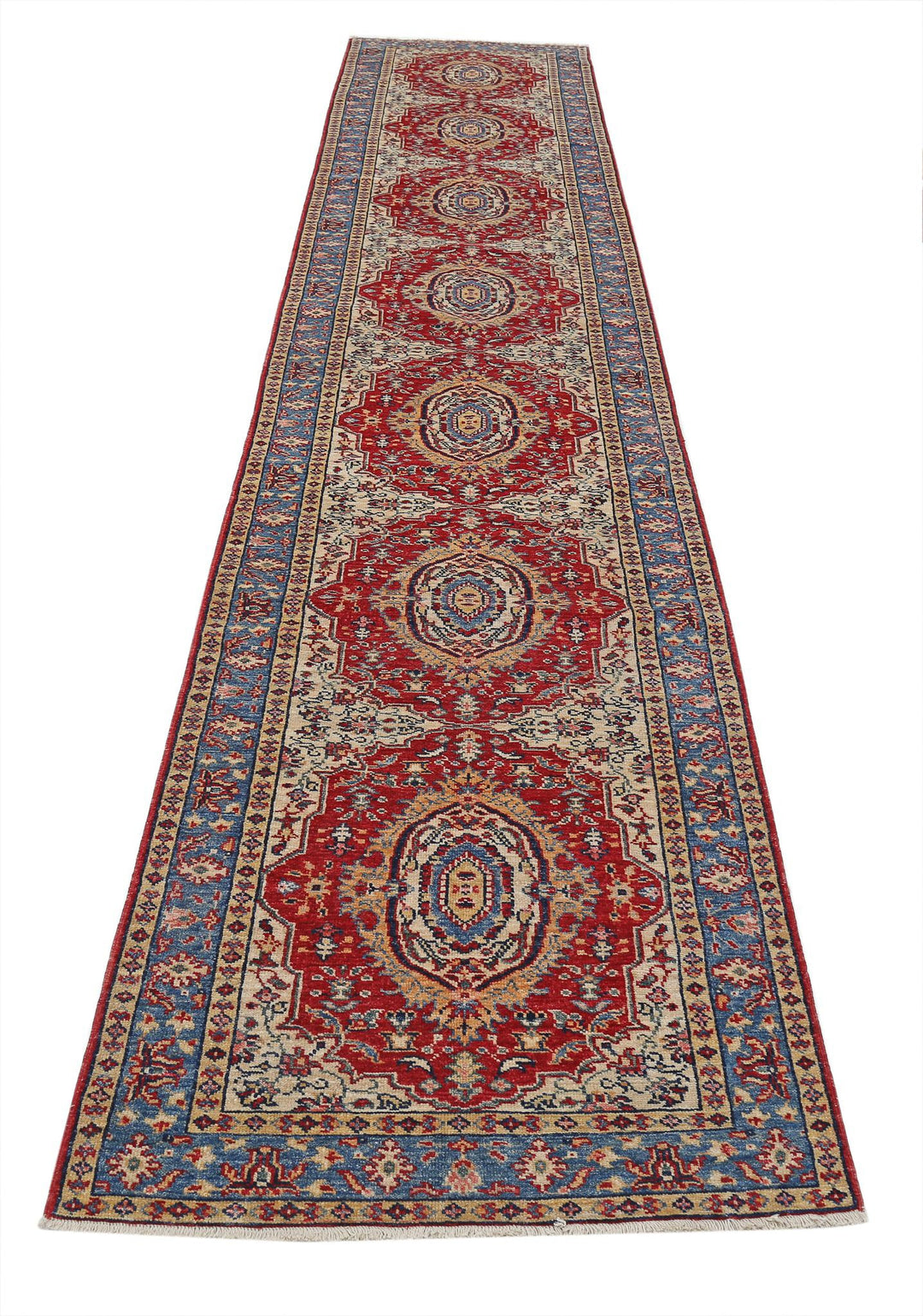 Hand Knotted Royal Kazak Wool Rug 2' 8" x 13' 9" - No. AT79152