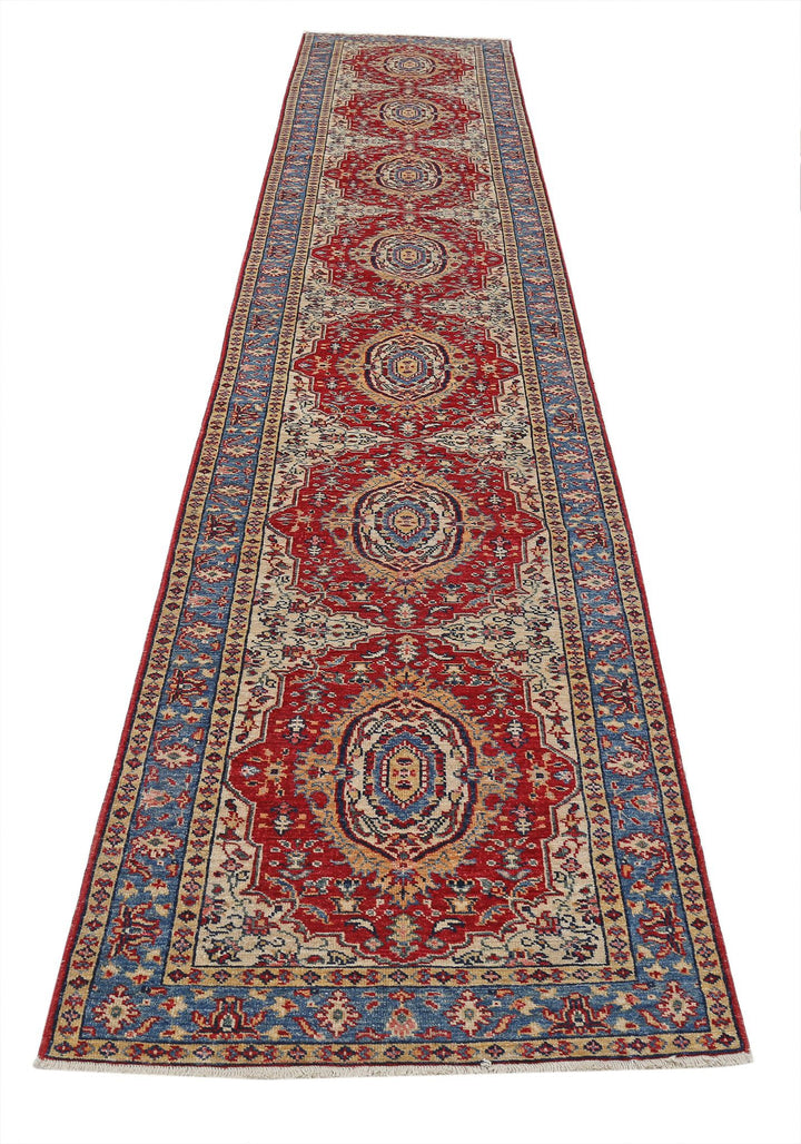Hand Knotted Royal Kazak Wool Rug 2' 8" x 13' 9" - No. AT79152