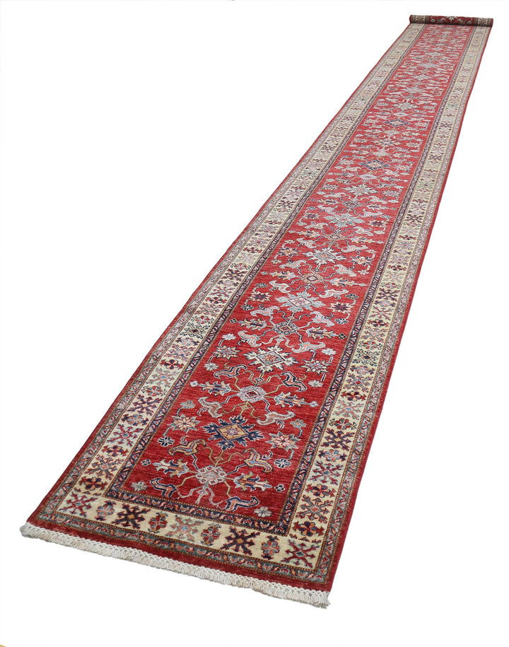 Hand Knotted Royal Kazak Wool Rug 2' 7" x 23' 0" - No. AT11139