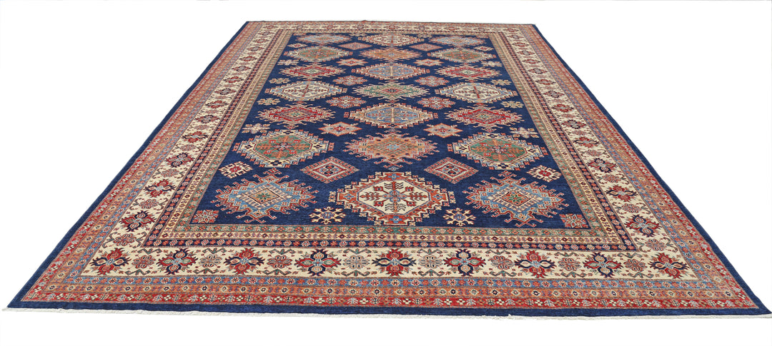 Hand Knotted Royal Kazak Wool Rug 9' 9" x 13' 9" - No. AT92583