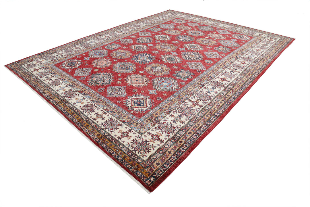Hand Knotted Royal Kazak Wool Rug 9' 10" x 13' 1" - No. AT97764