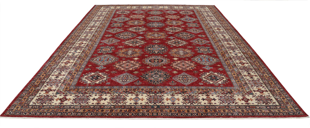 Hand Knotted Royal Kazak Wool Rug 9' 10" x 13' 1" - No. AT97764