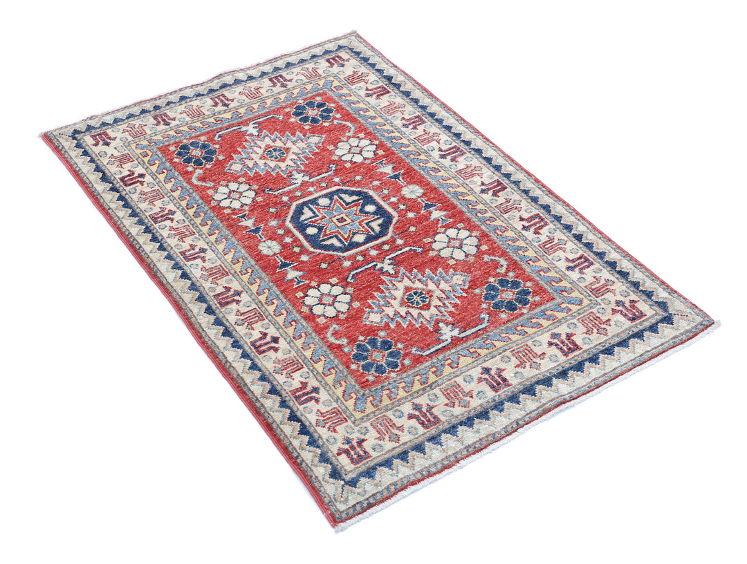 Hand Knotted Royal Kazak Wool Rug 2' 7" x 3' 9" - No. AT32202