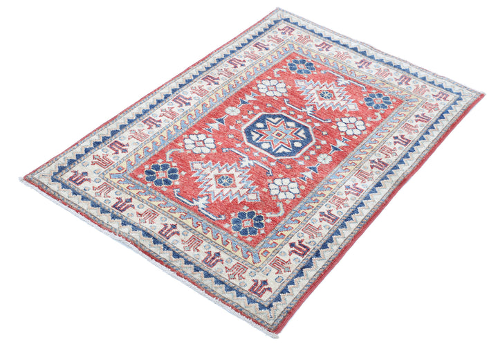 Hand Knotted Royal Kazak Wool Rug 2' 7" x 3' 9" - No. AT32202