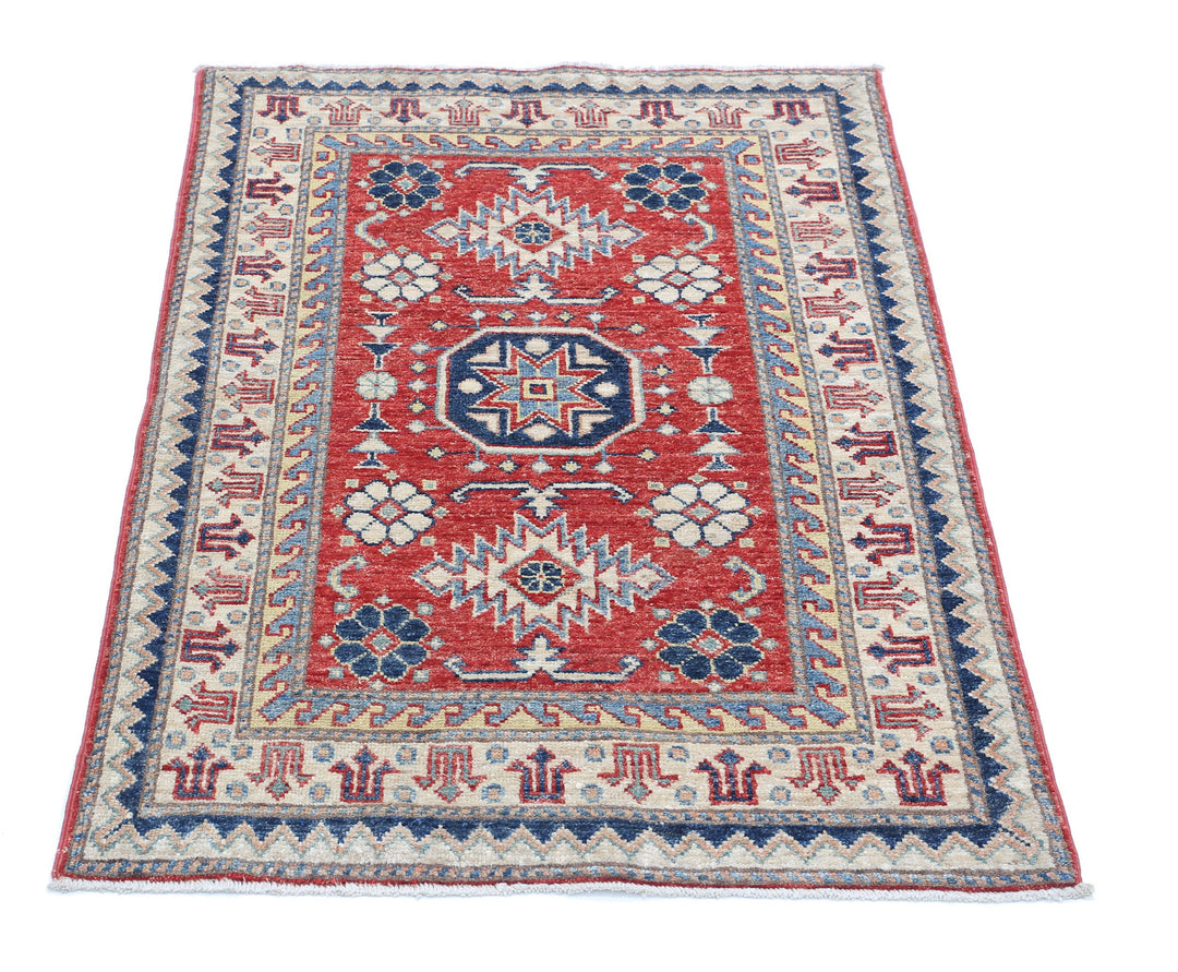 Hand Knotted Royal Kazak Wool Rug 2' 7" x 3' 9" - No. AT32202
