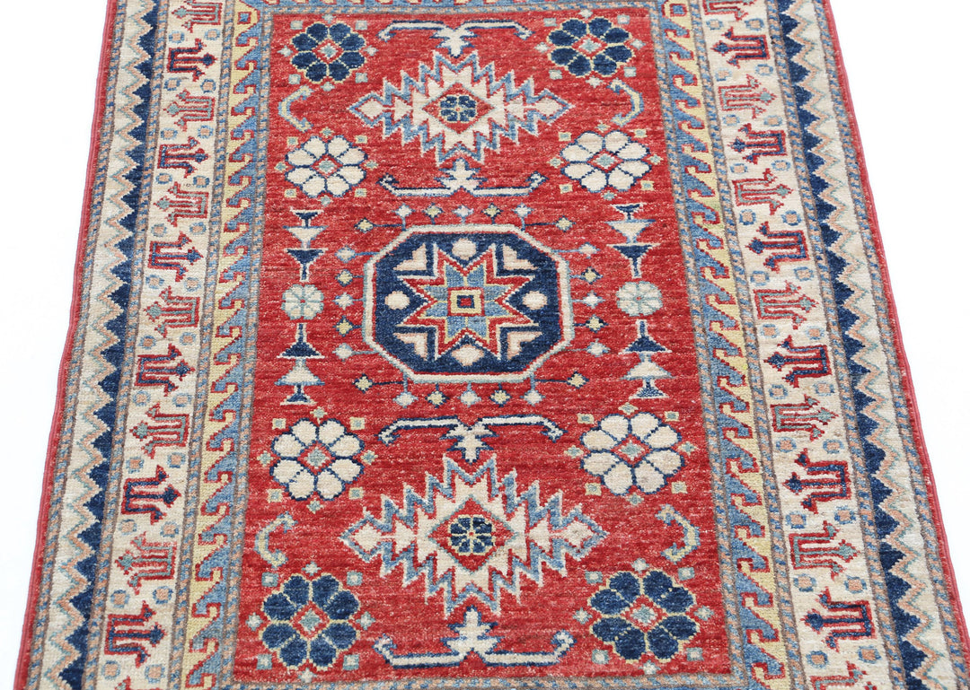 Hand Knotted Royal Kazak Wool Rug 2' 7" x 3' 9" - No. AT32202