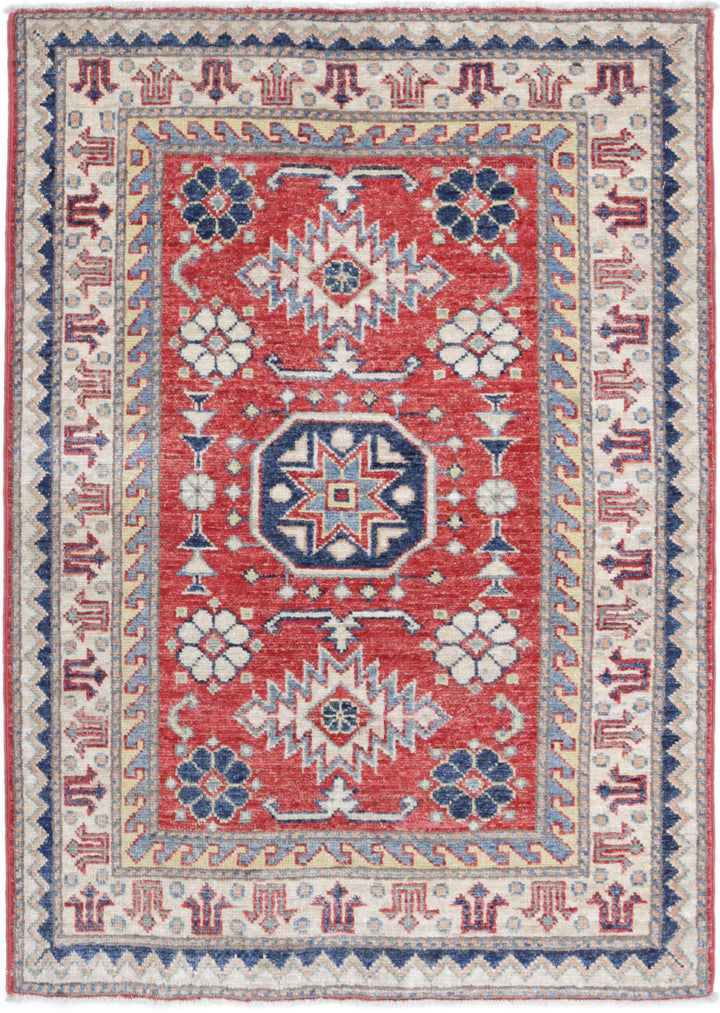 Hand Knotted Royal Kazak Wool Rug 2' 7" x 3' 9" - No. AT32202