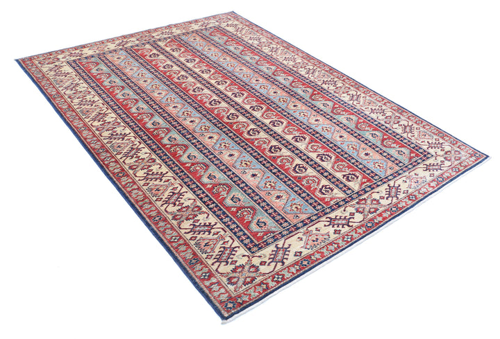 Hand Knotted Royal Kazak Wool Rug 5' 6" x 7' 4" - No. AT65648