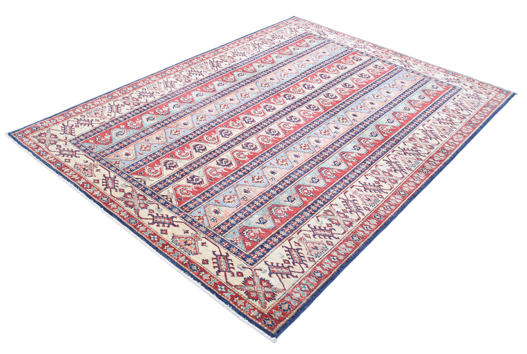 Hand Knotted Royal Kazak Wool Rug 5' 6" x 7' 4" - No. AT65648