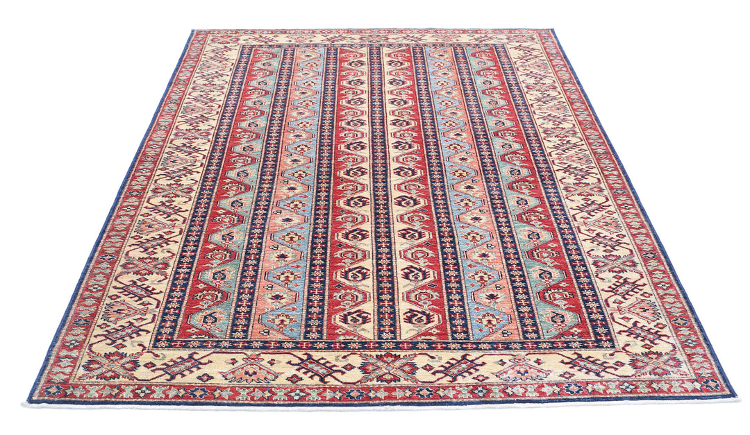 Hand Knotted Royal Kazak Wool Rug 5' 6" x 7' 4" - No. AT65648