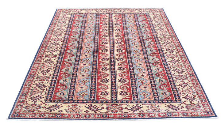 Hand Knotted Royal Kazak Wool Rug 5' 6" x 7' 4" - No. AT65648
