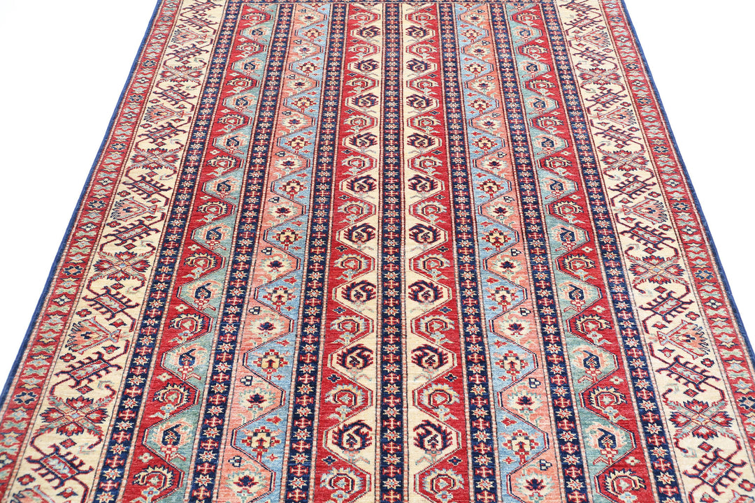 Hand Knotted Royal Kazak Wool Rug 5' 6" x 7' 4" - No. AT65648