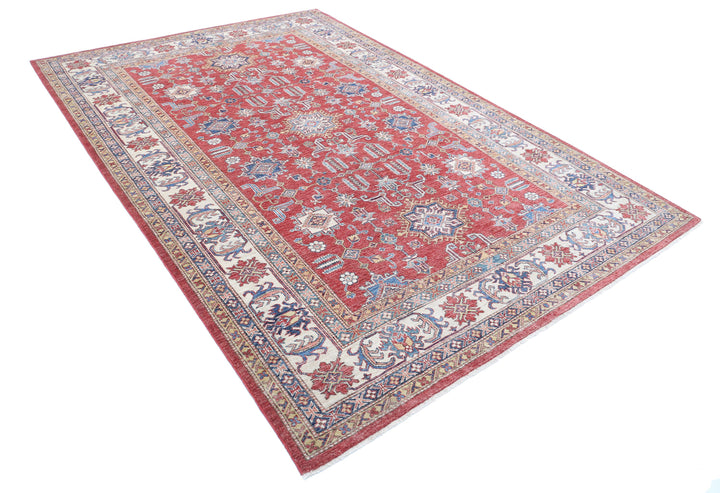 Hand Knotted Royal Kazak Wool Rug 6' 6" x 9' 8" - No. AT68361