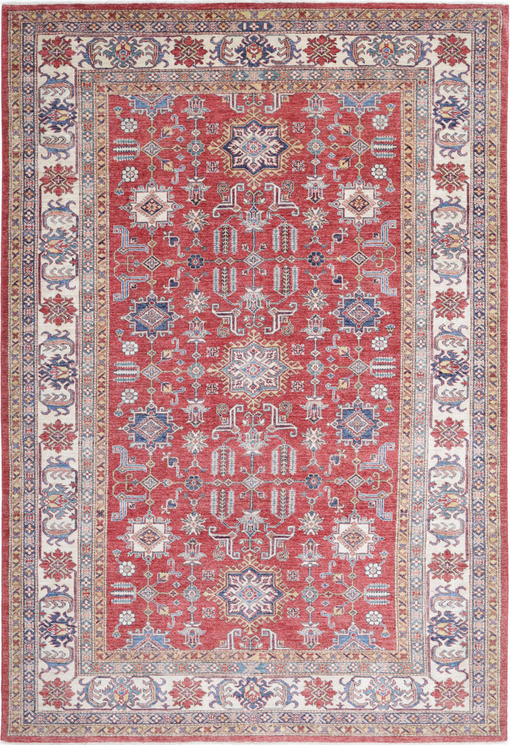 Hand Knotted Royal Kazak Wool Rug 6' 6" x 9' 8" - No. AT68361