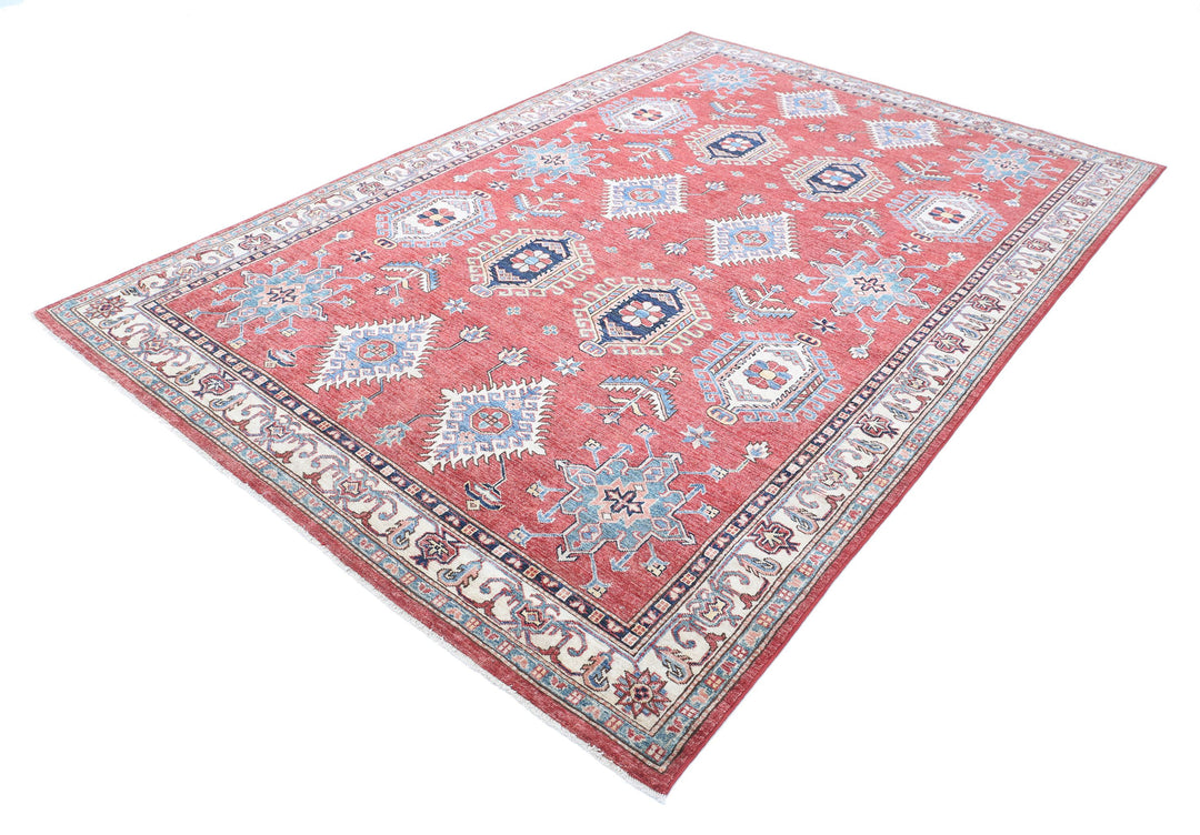 Hand Knotted Royal Kazak Wool Rug 6' 7" x 9' 8" - No. AT59773