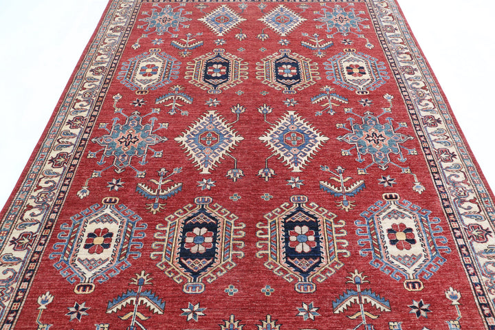Hand Knotted Royal Kazak Wool Rug 6' 7" x 9' 8" - No. AT59773