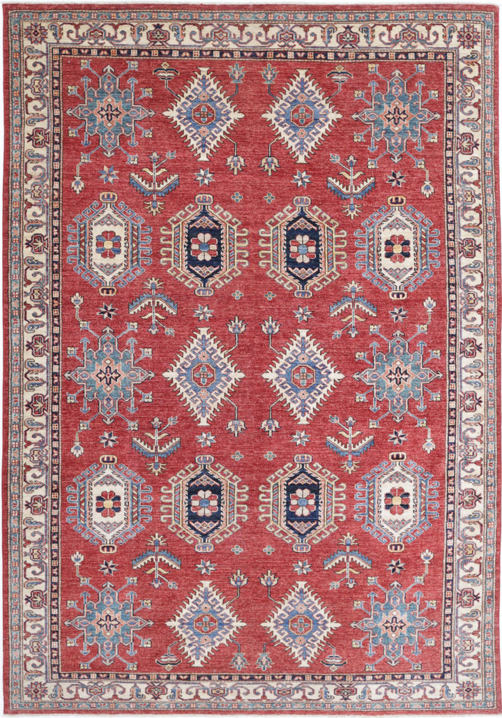 Hand Knotted Royal Kazak Wool Rug 6' 7" x 9' 8" - No. AT59773