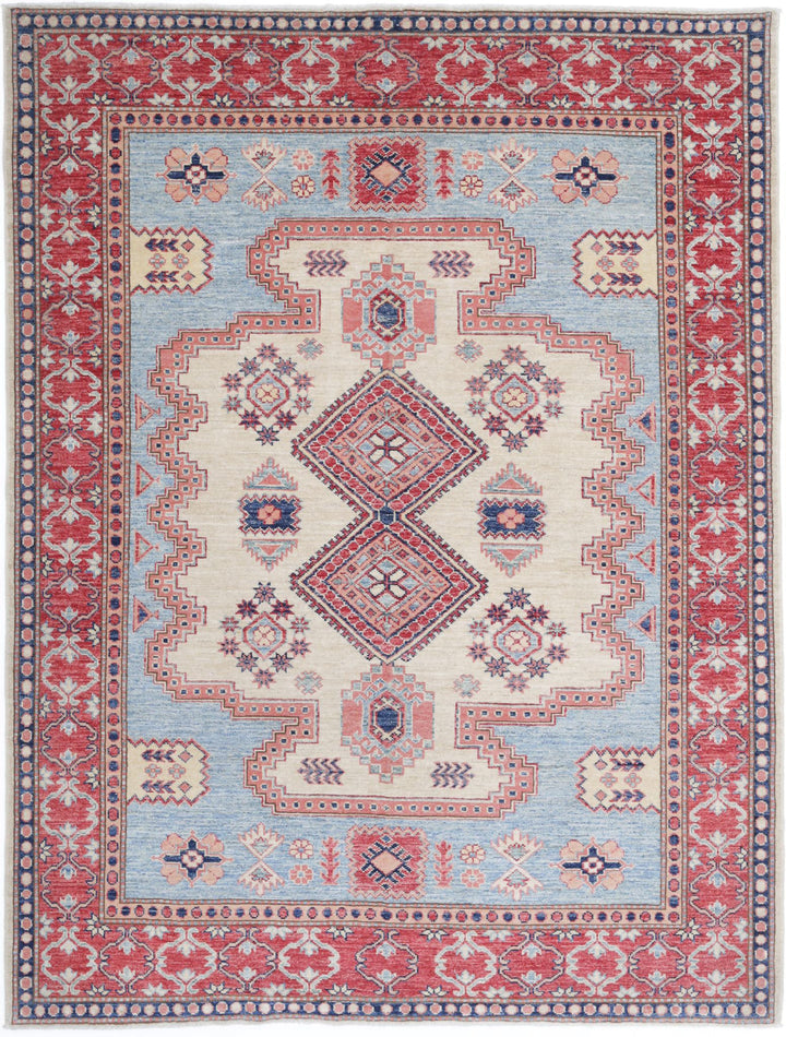 Hand Knotted Royal Kazak Wool Rug 5' 1" x 6' 9" - No. AT16483