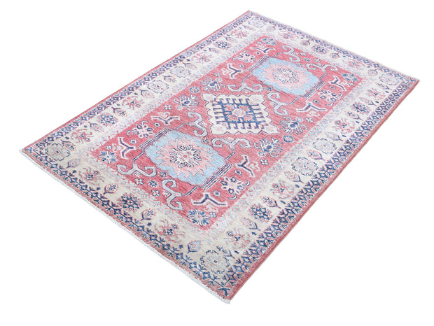 Hand Knotted Royal Kazak Wool Rug 3' 4" x 5' 0" - No. AT21810