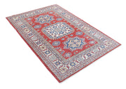 Hand Knotted Royal Kazak Wool Rug 4' 0" x 5' 10" - No. AT16444