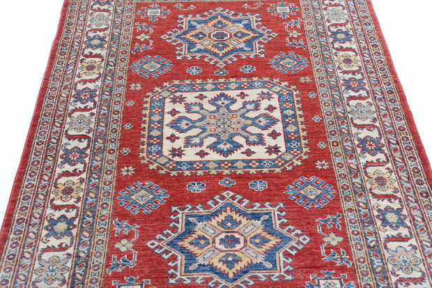 Hand Knotted Royal Kazak Wool Rug 4' 0" x 5' 10" - No. AT16444