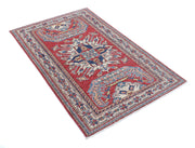 Hand Knotted Royal Kazak Wool Rug 3' 1" x 4' 9" - No. AT17813