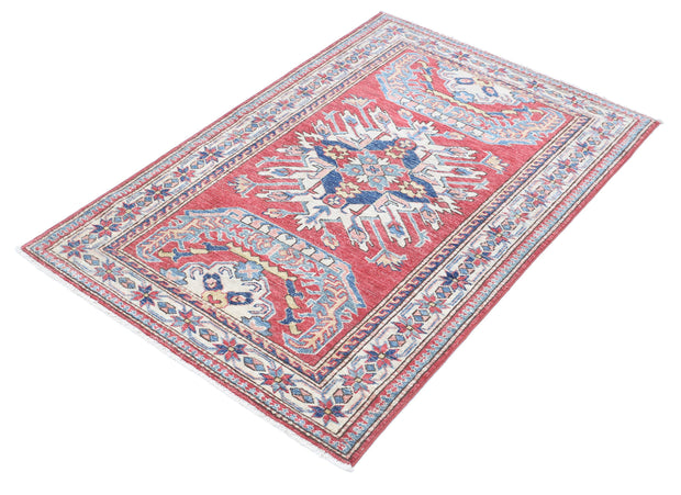 Hand Knotted Royal Kazak Wool Rug 3' 1" x 4' 9" - No. AT17813