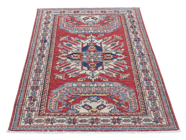 Hand Knotted Royal Kazak Wool Rug 3' 1" x 4' 9" - No. AT17813