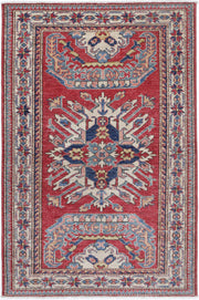 Hand Knotted Royal Kazak Wool Rug 3' 1" x 4' 9" - No. AT17813