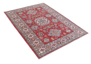 Hand Knotted Royal Kazak Wool Rug 4' 1" x 5' 7" - No. AT99618