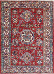 Hand Knotted Royal Kazak Wool Rug 4' 1" x 5' 7" - No. AT99618