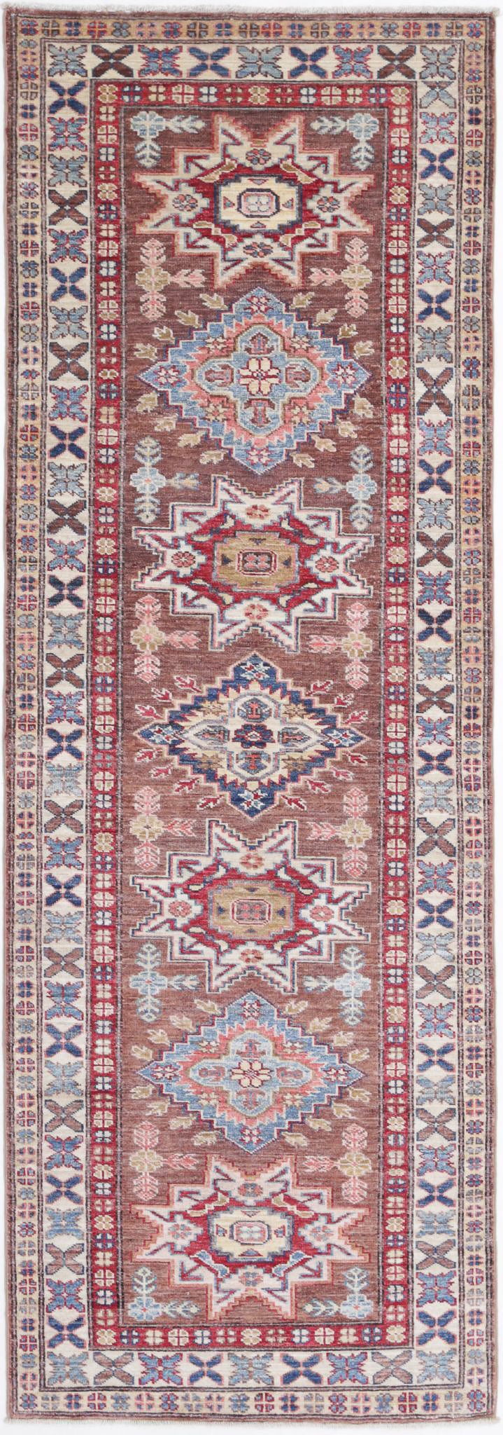 Hand Knotted Royal Kazak Wool Rug 2' 5" x 7' 5" - No. AT76899