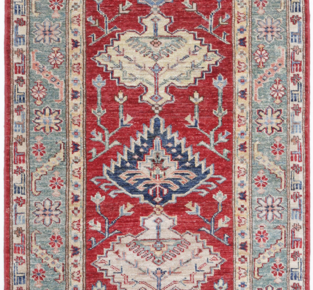 Hand Knotted Royal Kazak Wool Rug 2' 7" x 10' 1" - No. AT81772