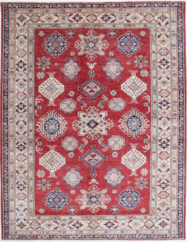 Hand Knotted Royal Kazak Wool Rug 4' 11" x 6' 5" - No. AT95043