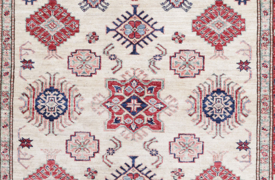 Hand Knotted Royal Kazak Wool Rug 4' 9" x 6' 5" - No. AT99658