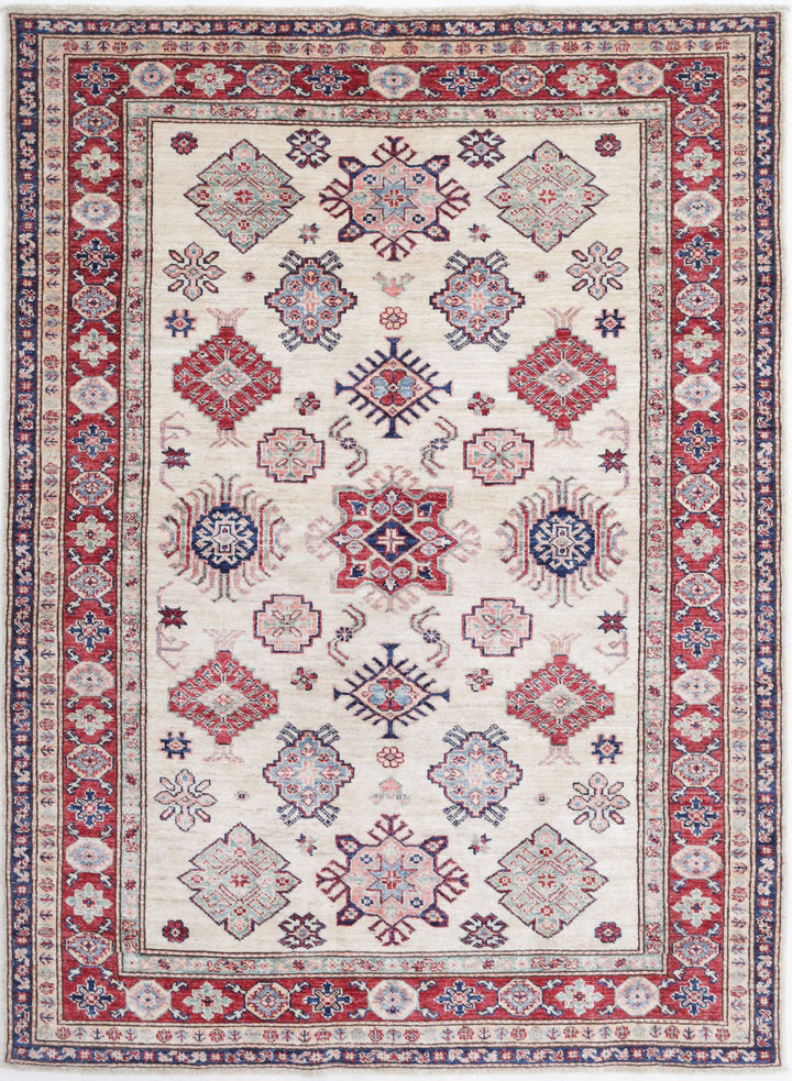 Hand Knotted Royal Kazak Wool Rug 4' 9" x 6' 5" - No. AT99658