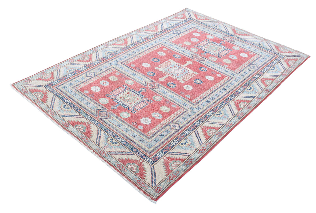 Hand Knotted Royal Kazak Wool Rug 4' 7" x 6' 9" - No. AT31867