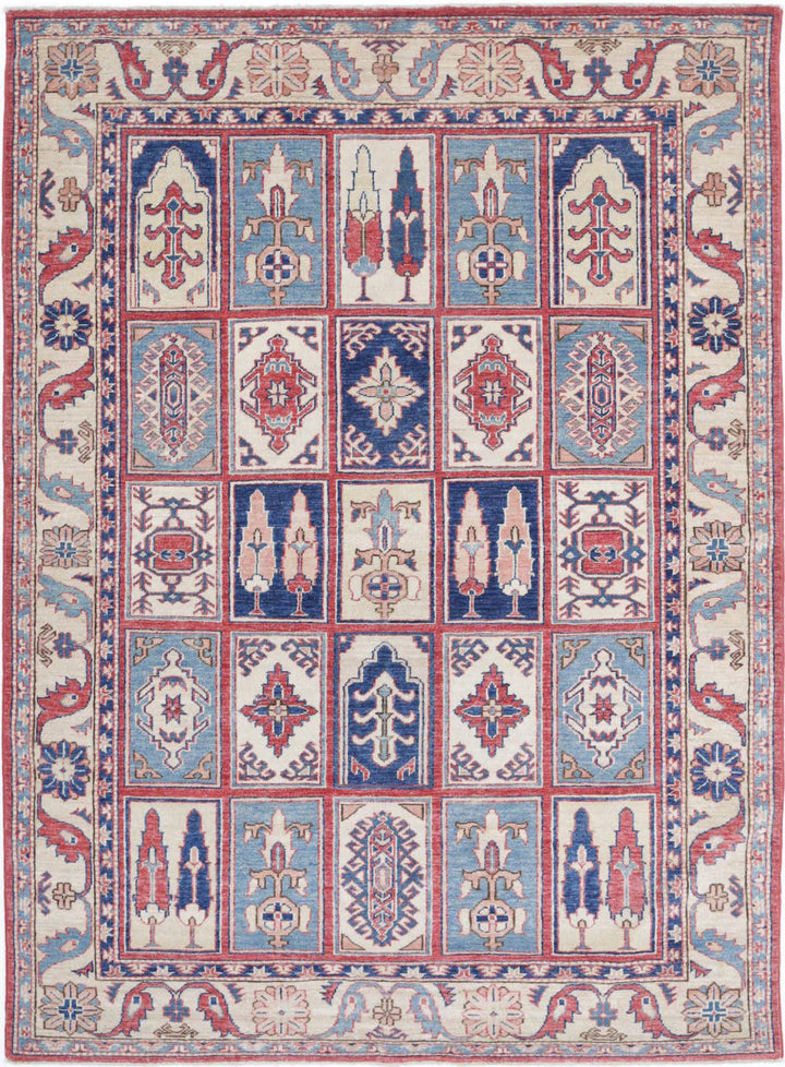 Hand Knotted Royal Kazak Wool Rug 4' 10" x 6' 7" - No. AT29784