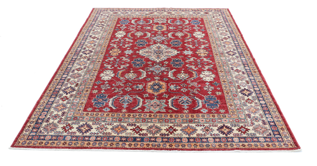Hand Knotted Royal Kazak Wool Rug 6' 7" x 8' 8" - No. AT31388