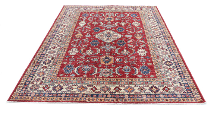 Hand Knotted Royal Kazak Wool Rug 6' 7" x 8' 8" - No. AT31388