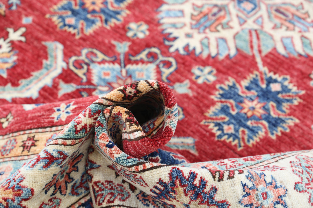 Hand Knotted Royal Kazak Wool Rug 6' 7" x 8' 8" - No. AT31388